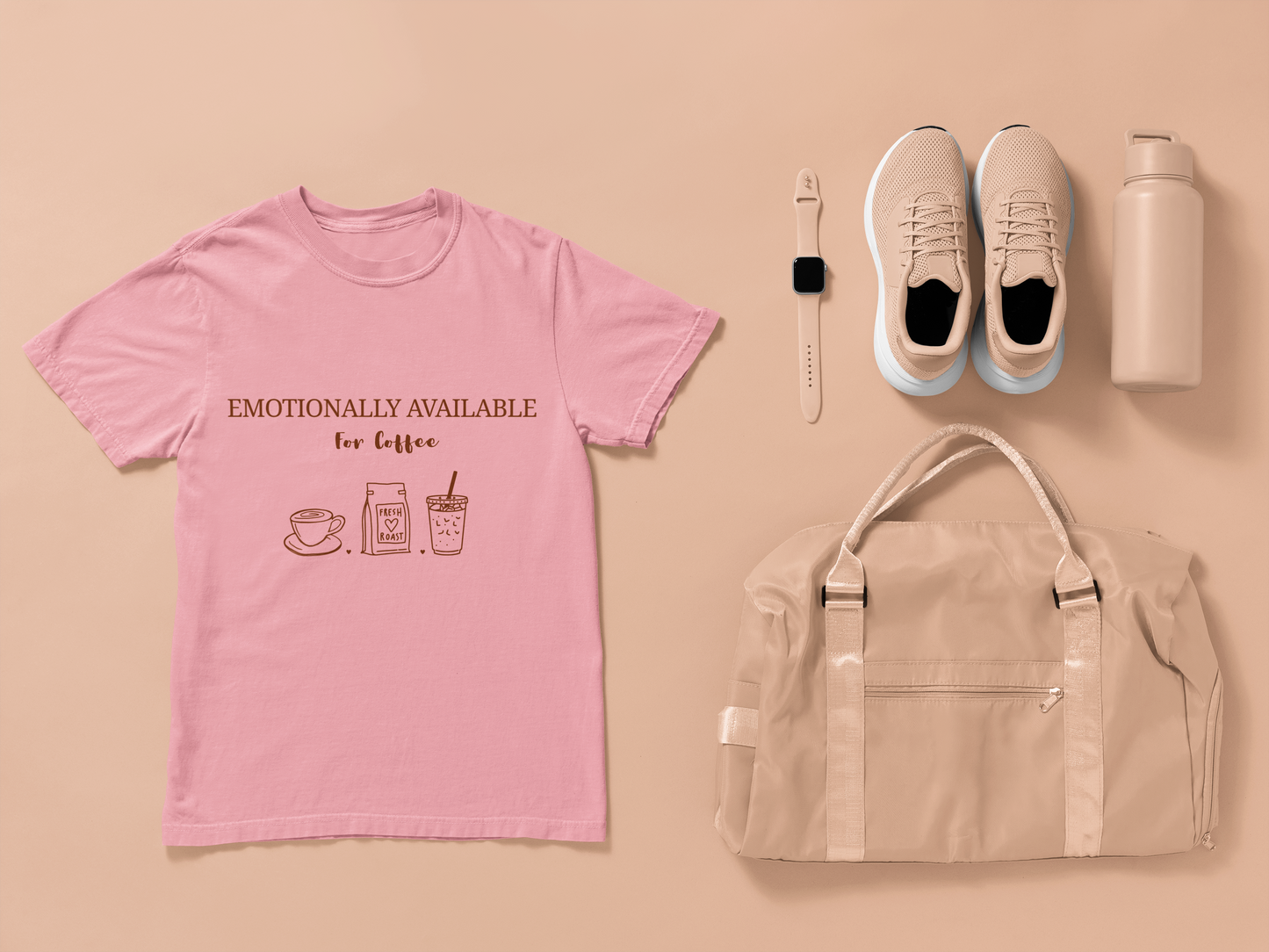 Emotionally Available for Coffee – Comfort Colors Tee