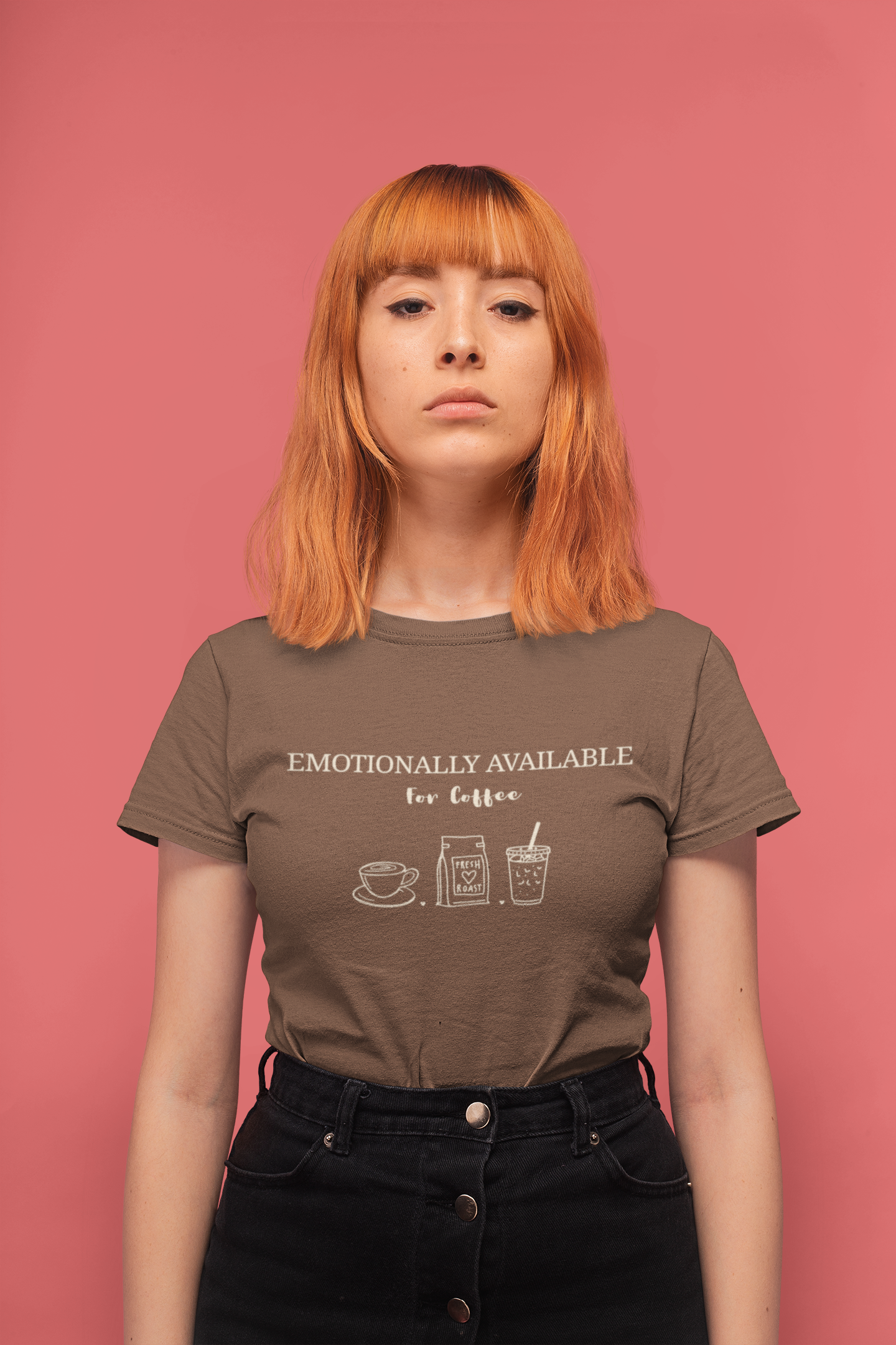 Emotionally Available for Coffee – Comfort Colors Tee